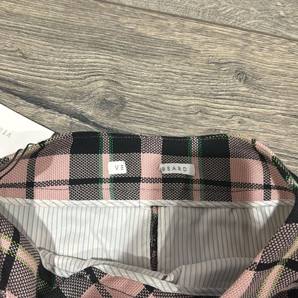 NEW • VERONICA BEARD • Women’s Irving Pant Checkered Pink Black Straight Leg 4 - Picture 4 of 5